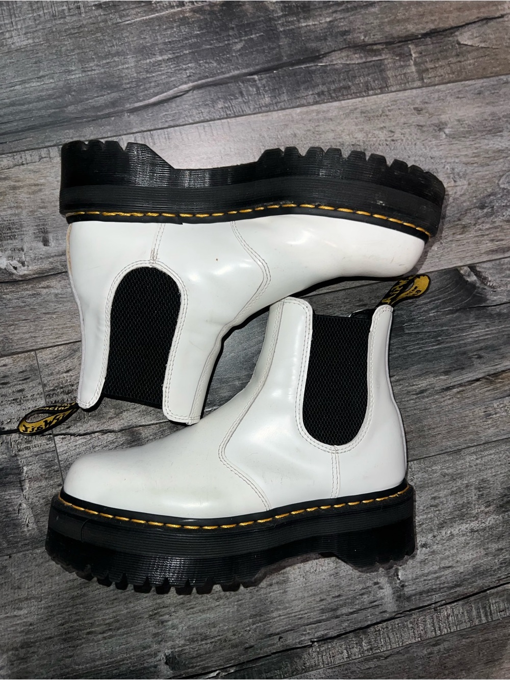 White Dr Martens Platform Boots